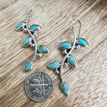 Load image into Gallery viewer, Taxco Turquoise Earrings 2.25”
