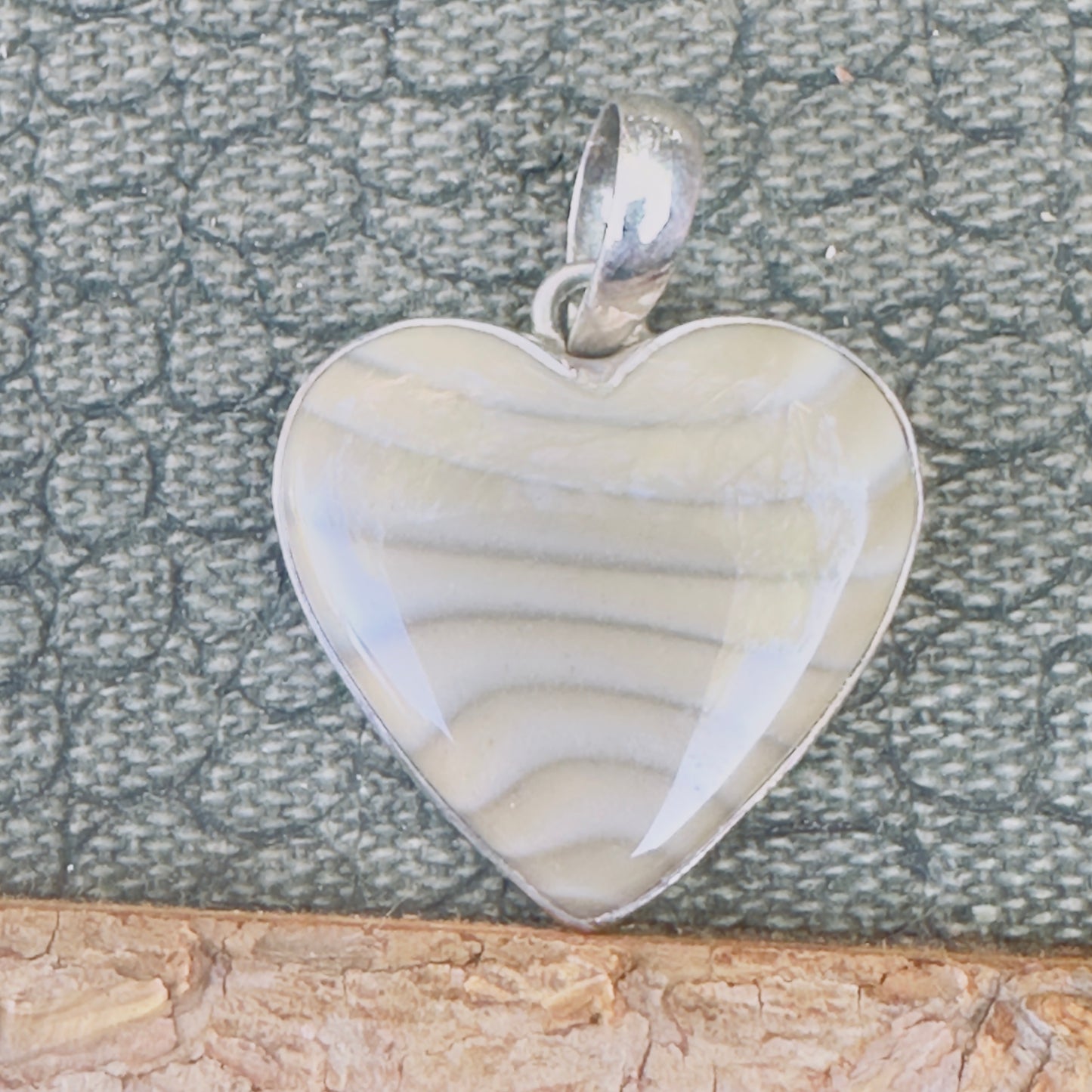 Sale -  1.5"  Picture Jasper  Sterling Silver Pendant Necklace (18")