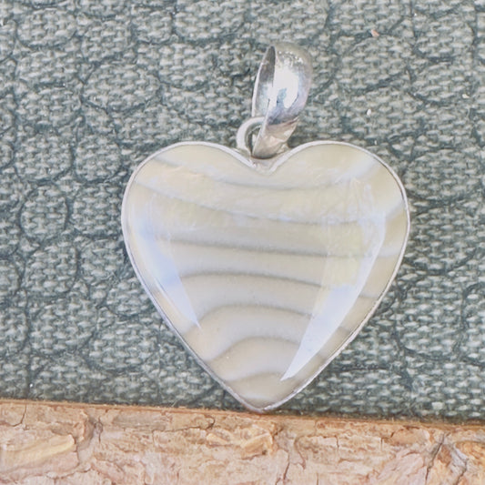 Sale -  1.5"  Picture Jasper  Sterling Silver Pendant Necklace (18")