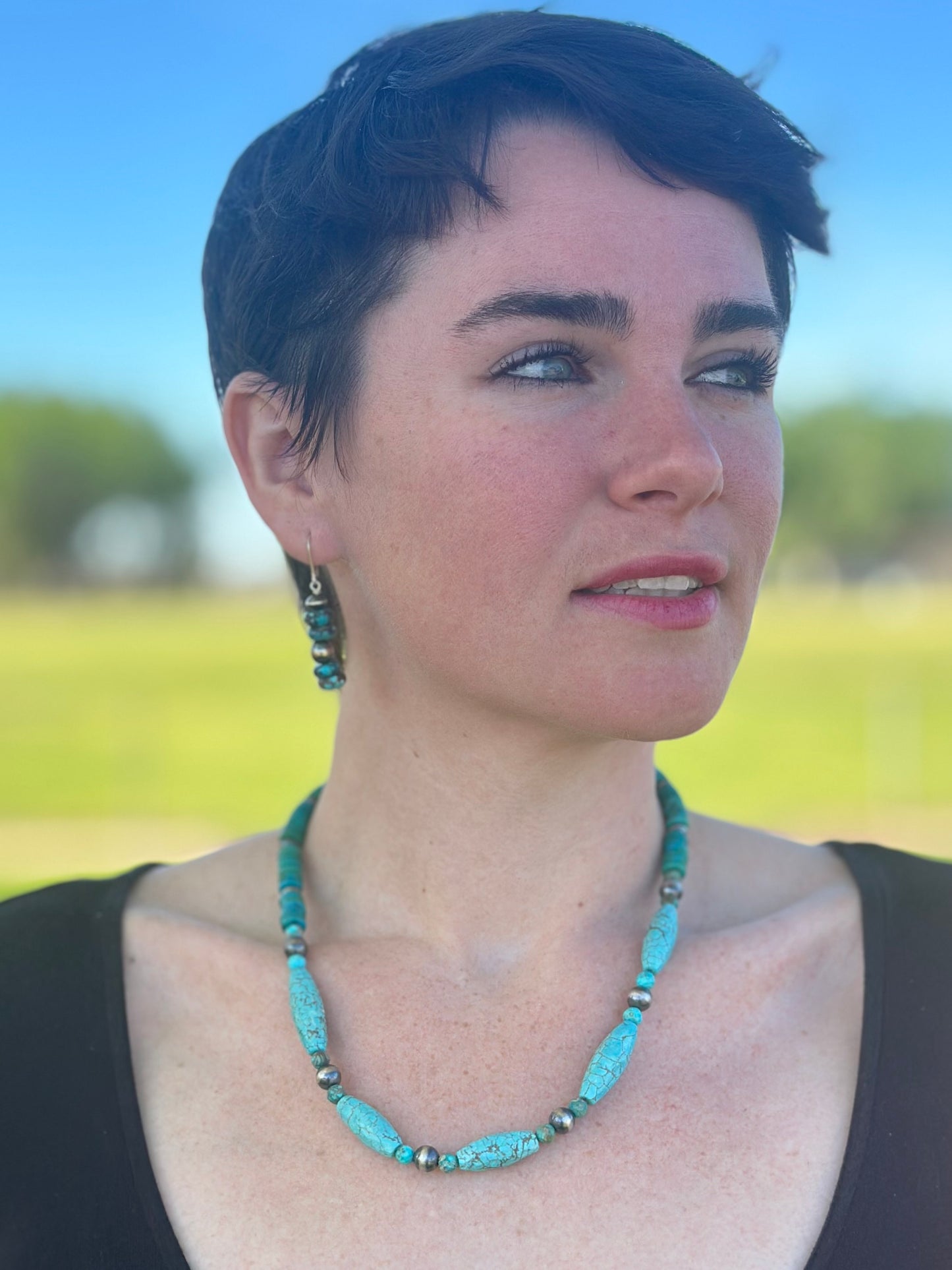 Navajo Pearls Turquoise Necklace 18"-20"