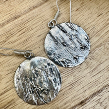 Load image into Gallery viewer, Taxco Textured Sterling Silver Circle Earrings 2.2”
