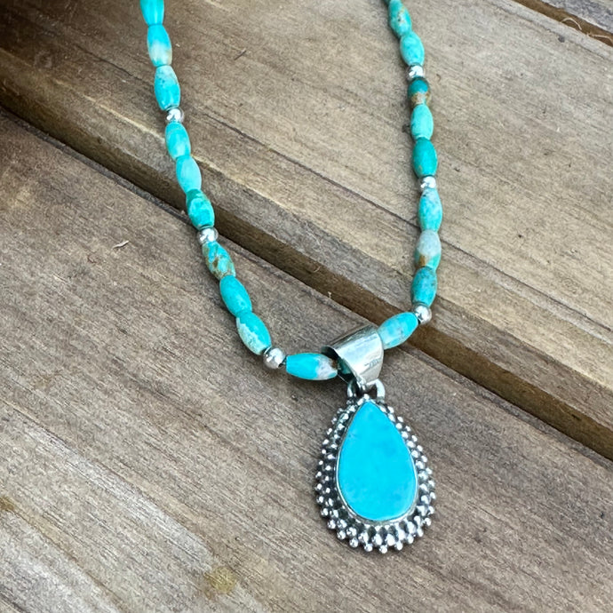 N0569  Turquoise Necklace (16”-18”)