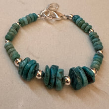 Load image into Gallery viewer, Turquoise Sterling Silver Bracelet (6.75”-7.25”)
