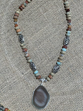 Load image into Gallery viewer, N0560  Boulder Opal and Agate Pendant Necklace
