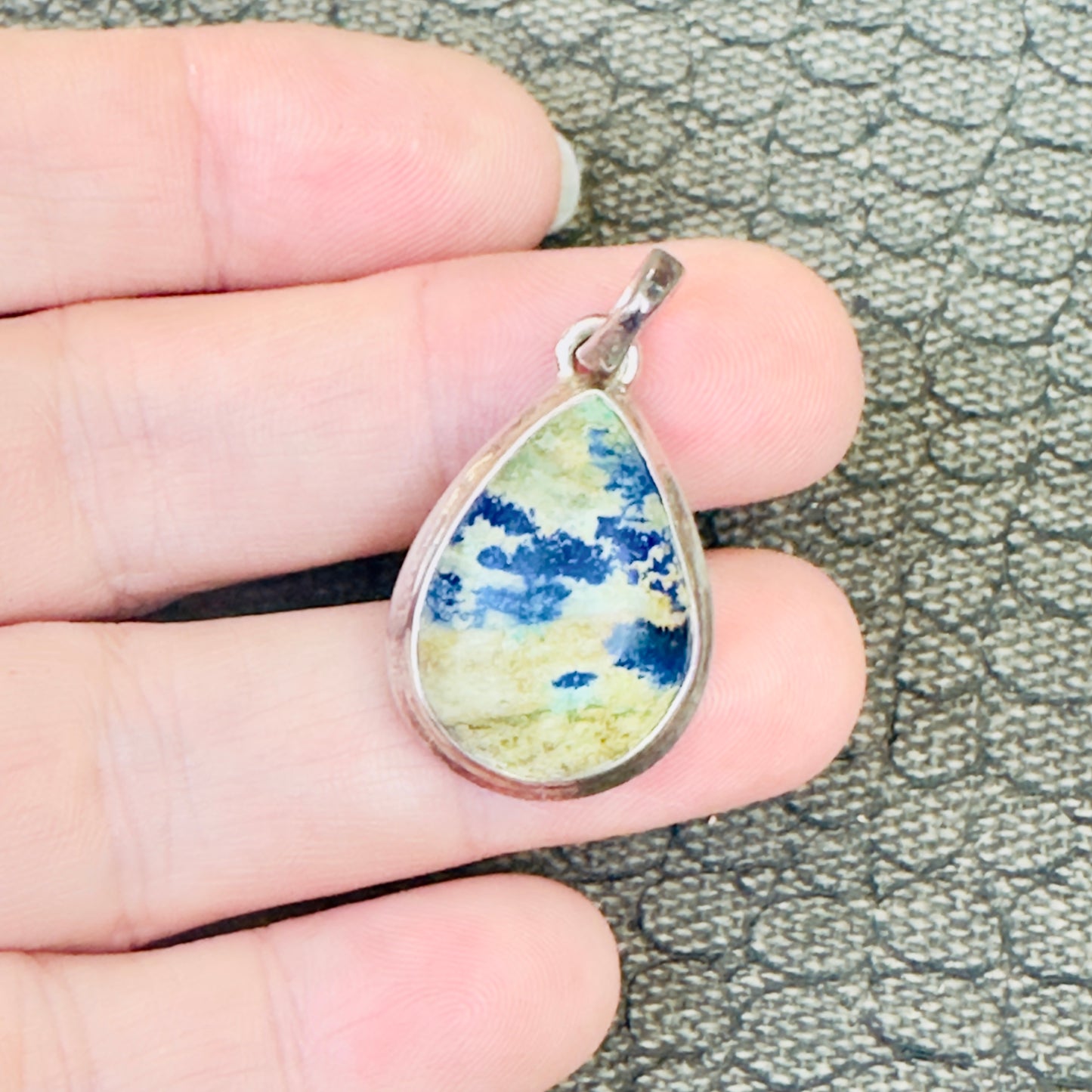 Sale - 1.2"  Lazurite Sterling Silver Pendant Necklace (18")