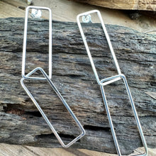 Load image into Gallery viewer, E0636 Double Rectangle Earrings  2.7”
