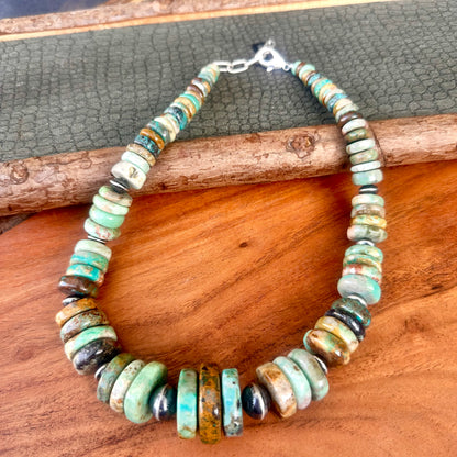 Statement Turquoise Navajo Pearl Necklace (18"-20")
