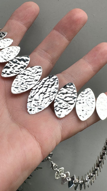 N0588  Hammered Sterling Silver Necklace