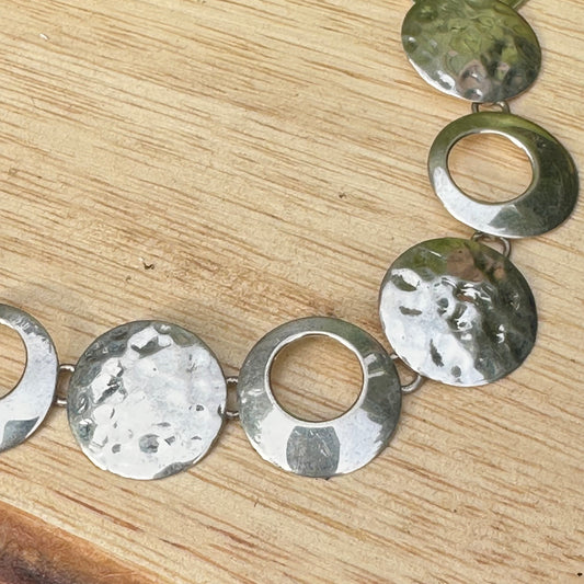Taxco Hammered Circle Necklace 20"