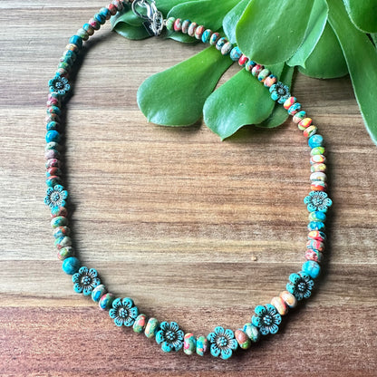 Turquoise Spiny Oyster Necklace (22”-24”)
