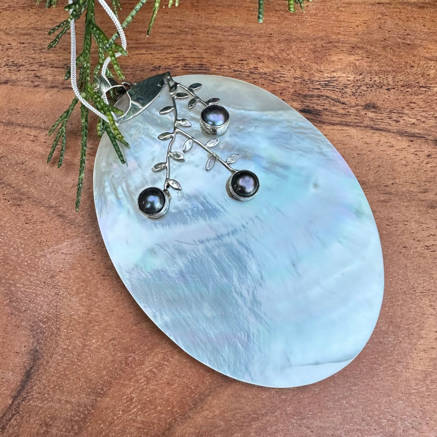 Mother of Pearl Sterling Silver Necklace