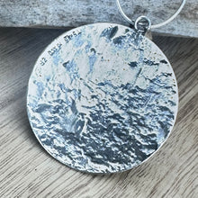 Load image into Gallery viewer, Taxco Textured Sterling Silver Circle 2.25” Necklace
