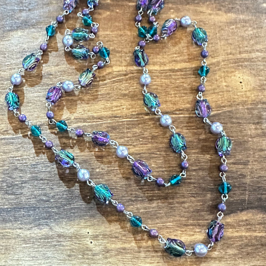 30” Boho Flourite Necklace