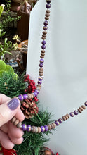 Load image into Gallery viewer, SN0352  28”-30” Purple Agate Hematite Sterling Necklace
