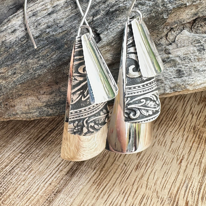 Taxco Contrasting Sterling Earrings