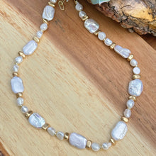 Load image into Gallery viewer, Gold Pearl  Statement Necklace
