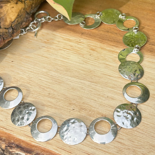 Taxco Hammered Circle Necklace 20"