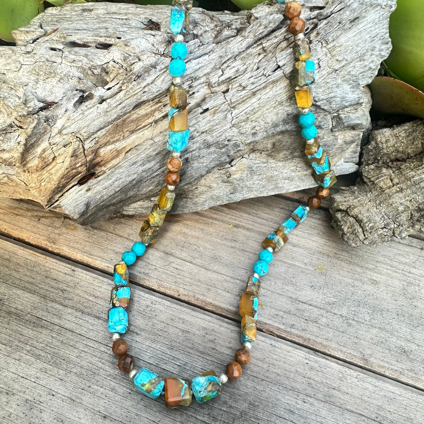 RARE Oyster Turquoise and Arizona and Mojave Turquoise Necklace (18”-20”)