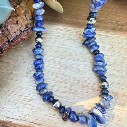 Sodalite Navajo Pearl Earrings