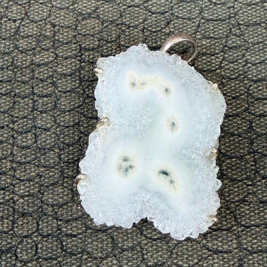 Sale -  1.8" Solar Quartz Sterling Silver Pendant Necklace (18")
