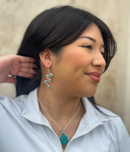 Load image into Gallery viewer, Taxco Turquoise Earrings 2.25”
