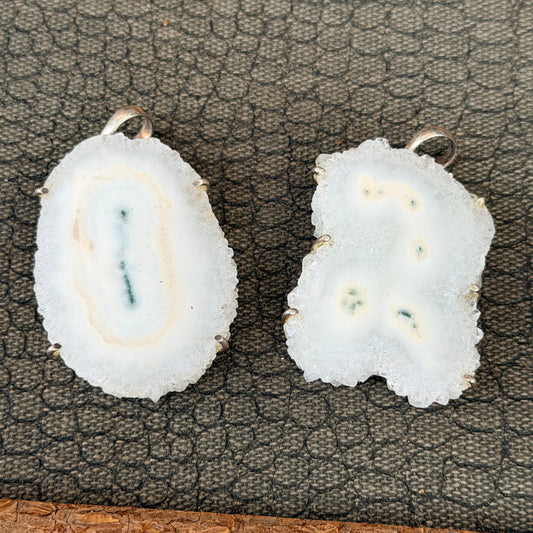 Sale -  1.8" Solar Quartz Sterling Silver Pendant Necklace (18")