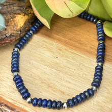 Load image into Gallery viewer, Navajo Pearl Lapis Necklace 18”-20”
