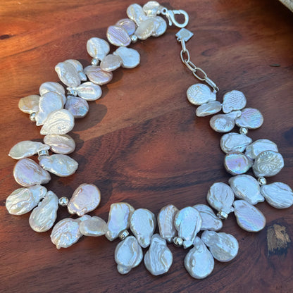 Statement Cultured Pearl & Sterling Silver Necklace