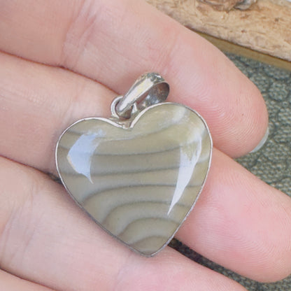 Sale -  1.5"  Picture Jasper  Sterling Silver Pendant Necklace (18")