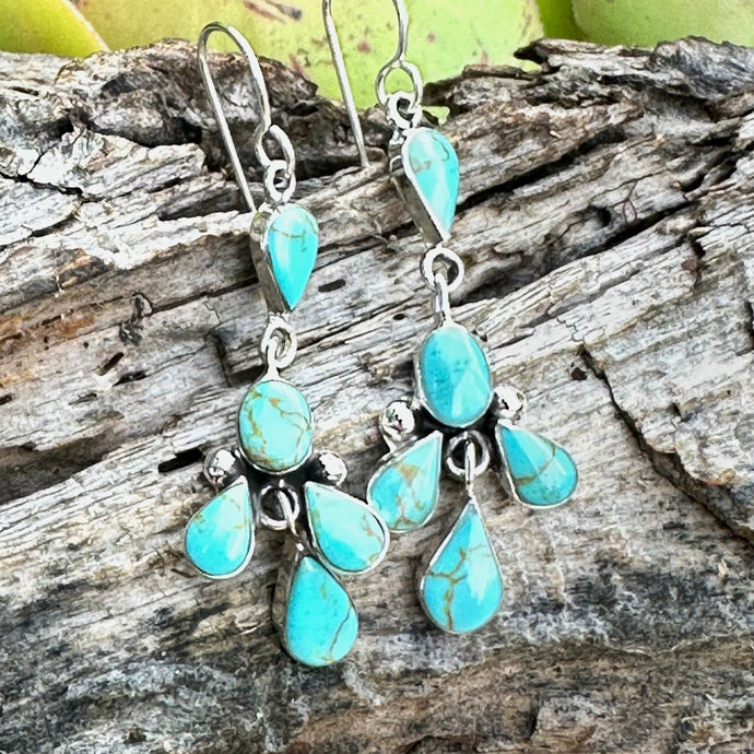 Taxco Turquoise Earrings 2”