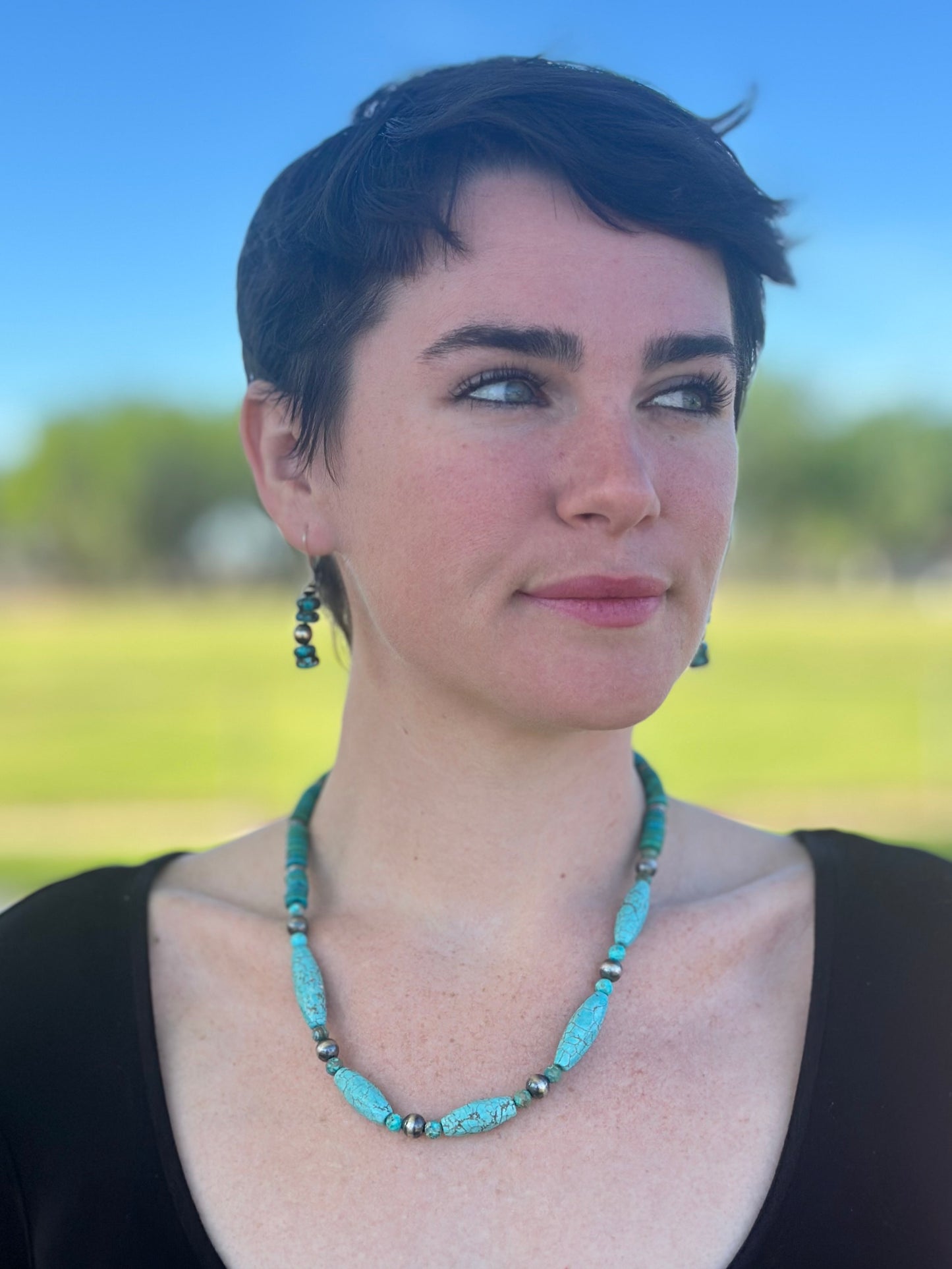 Navajo Pearls Turquoise Necklace 18"-20"