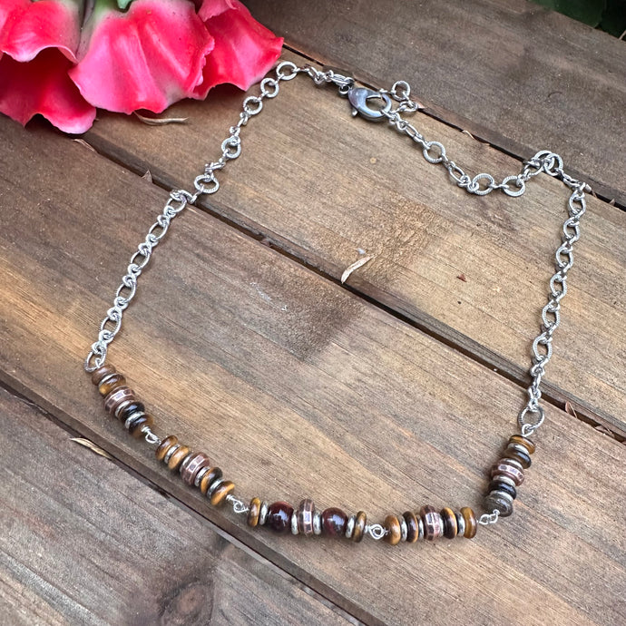 N0809   Tiger Eye Necklace (18”-20”)