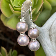 Load image into Gallery viewer, Double Cultured Pearl Earrings 2”
