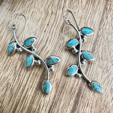 Load image into Gallery viewer, Taxco Turquoise Earrings 2.25”
