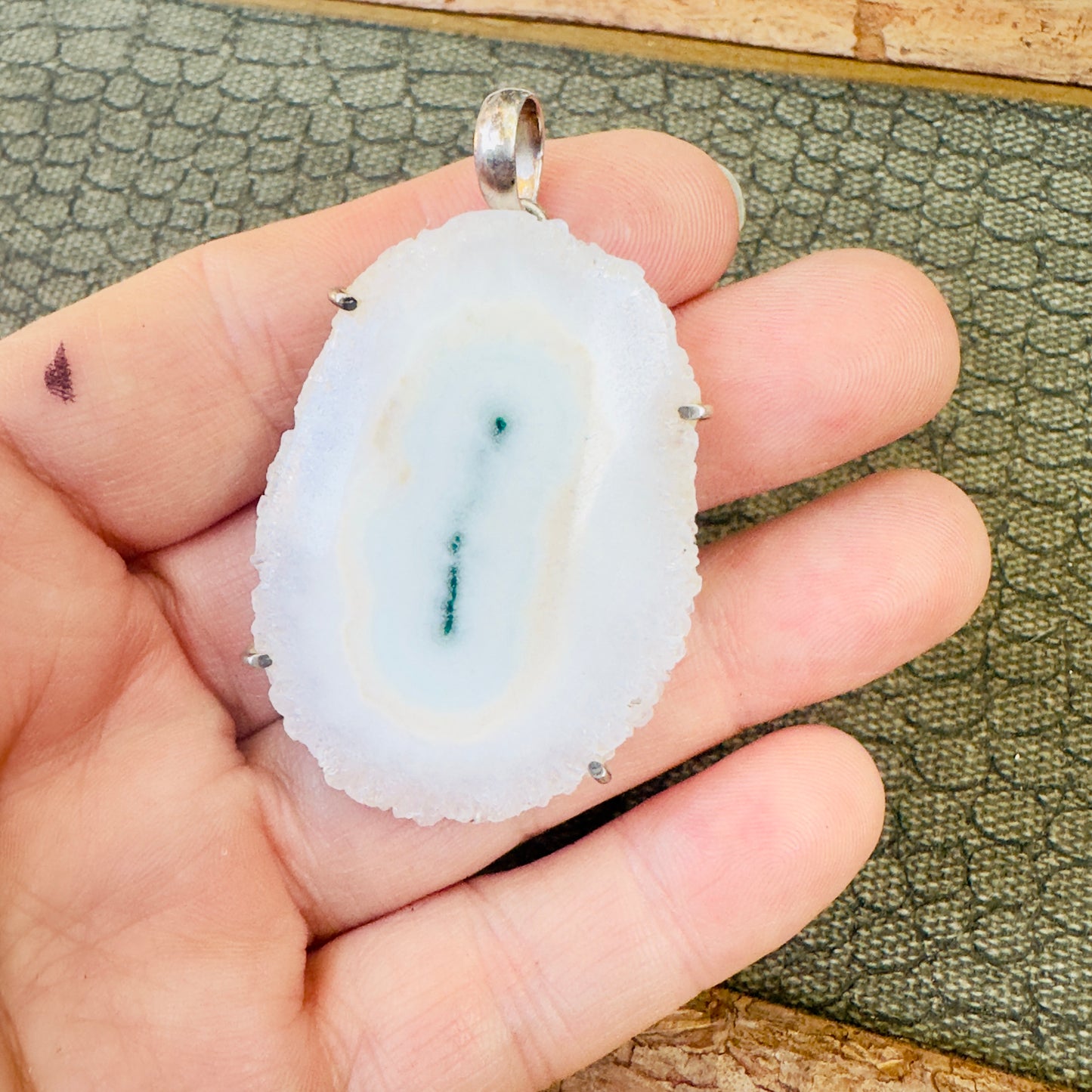 Sale -  1.8" Solar Quartz Sterling Silver Pendant Necklace (18") (Copy) (Copy)