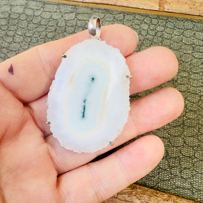 Sale -  1.8" Solar Quartz Sterling Silver Pendant Necklace (18") (Copy) (Copy)