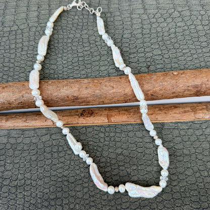Sale - 28” Pearl Sterling Silver Necklace