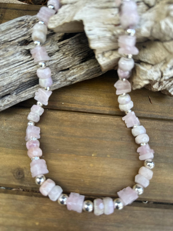 N0846  Rose Quartz Necklace (18”-20”)