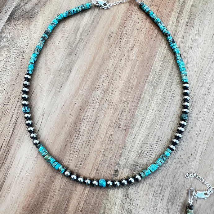 SN0123.   14”-17” Navajo Pearls Necklace