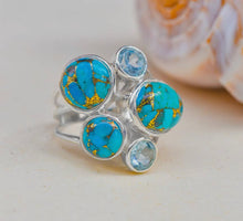 Load image into Gallery viewer, R0171.   Turquoise Topaz Statement Ring
