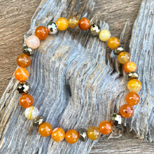 Load image into Gallery viewer, SP0117-   Orange Banded Agate Bracelet
