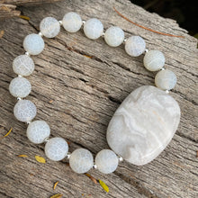 Load image into Gallery viewer, SB0464.  White Fire Agate Bracelet
